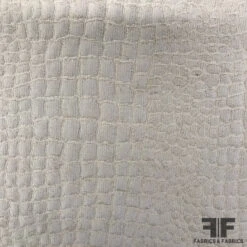 Crocodile Patterned Cotton Jacquard Brocade - Beige