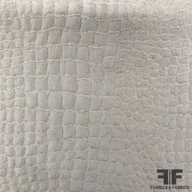 Crocodile Patterned Cotton Jacquard Brocade - Beige 3 Crocodile Patterned Cotton Jacquard Brocade - Beige