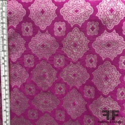 Geometric Metallic Brocade - Magenta/Silver 9 Geometric Metallic Brocade - Magenta/Silver -Fabrics And Fabrics Store 5437 BMB2
