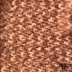 Italian Embroidered Fringe Novelty Chiffon - Brown / Metallic