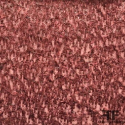 Italian Embroidered Fringe Novelty Chiffon - Maroon/Metallic