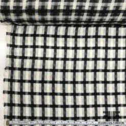 Novelty Plaid Wool Gauze - Black/White -Fabrics And Fabrics Store 5536 WOOL GAUZE3