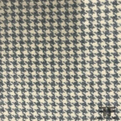 Italian Wool Houndstooth Coating - Grey/Ivory