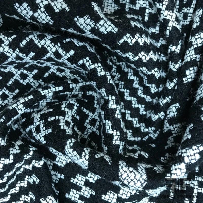 Glen Plaid Wool Coating - Black/White 4 Glen Plaid Wool Coating - Black/White - Image 2