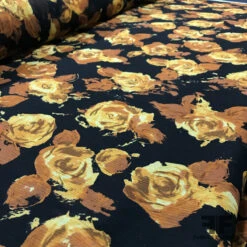 Floral Crinkle Printed Chiffon - Black / Brown-Orange / Beige 8 Floral Crinkle Printed Chiffon - Black / Brown-Orange / Beige -Fabrics And Fabrics Store 5617 chiffon1