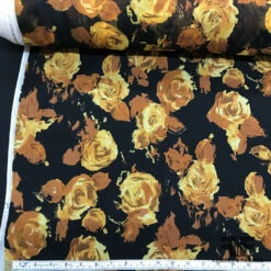 Floral Crinkle Printed Chiffon - Black / Brown-Orange / Beige 9 Floral Crinkle Printed Chiffon - Black / Brown-Orange / Beige -Fabrics And Fabrics Store 5617 chiffon3