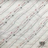 Hand Stitched Striped Embroidered Cotton - White/Black/Red 2 Hand Stitched Striped Embroidered Cotton - White/Black/Red -Fabrics And Fabrics Store 5791 EMB COTTON