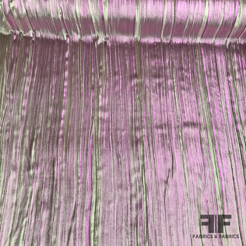 Crinkled Metallic Panné Velvet - Silver/Purple 5 Crinkled Metallic Panné Velvet - Silver/Purple - Image 3