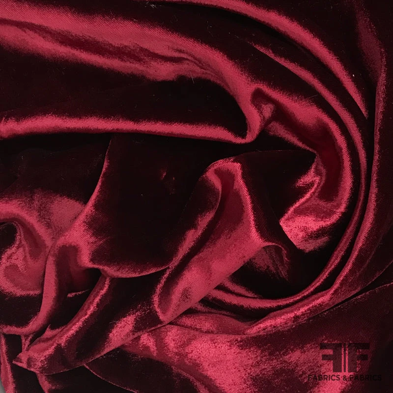 Solid Silk Panné Velvet - Burgundy 3 Solid Silk Panné Velvet - Burgundy