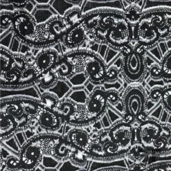 Italian Paisley-Like Novelty Woven Burnout - Black/White