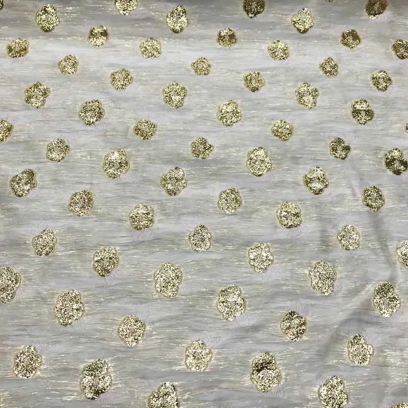 Novelty Italian Metallic Floral Woven Organza - Gold/Ivory 5 Novelty Italian Metallic Floral Woven Organza - Gold/Ivory - Image 3