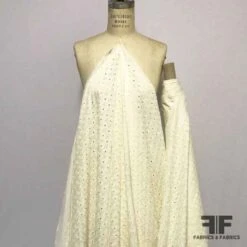 Floral Eyelet Cotton Lawn - Ivory 9 Floral Eyelet Cotton Lawn - Ivory -Fabrics And Fabrics Store 6091 man