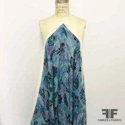 Swirl & Floral Printed Silk Georgette - Blue -Fabrics And Fabrics Store 6102 man