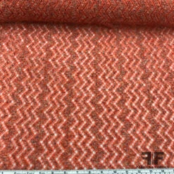 Chevron Boucle Wool Crochet Knit - Orange-Coral / Multicolor -Fabrics And Fabrics Store 6206 OPEN WEAVE WOOL2