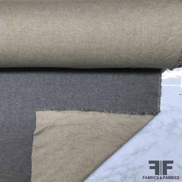 Italian Double-Faced Wool Coating - Grey/Taupe 6 Italian Double-Faced Wool Coating - Grey/Taupe - Image 4