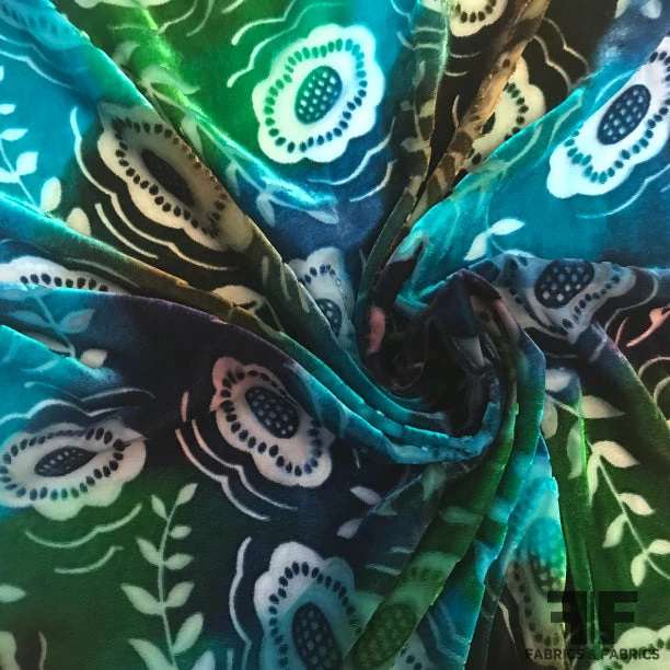 Anna Sui Cut Silk Velvet - Blue/Green 3 Anna Sui Cut Silk Velvet - Blue/Green