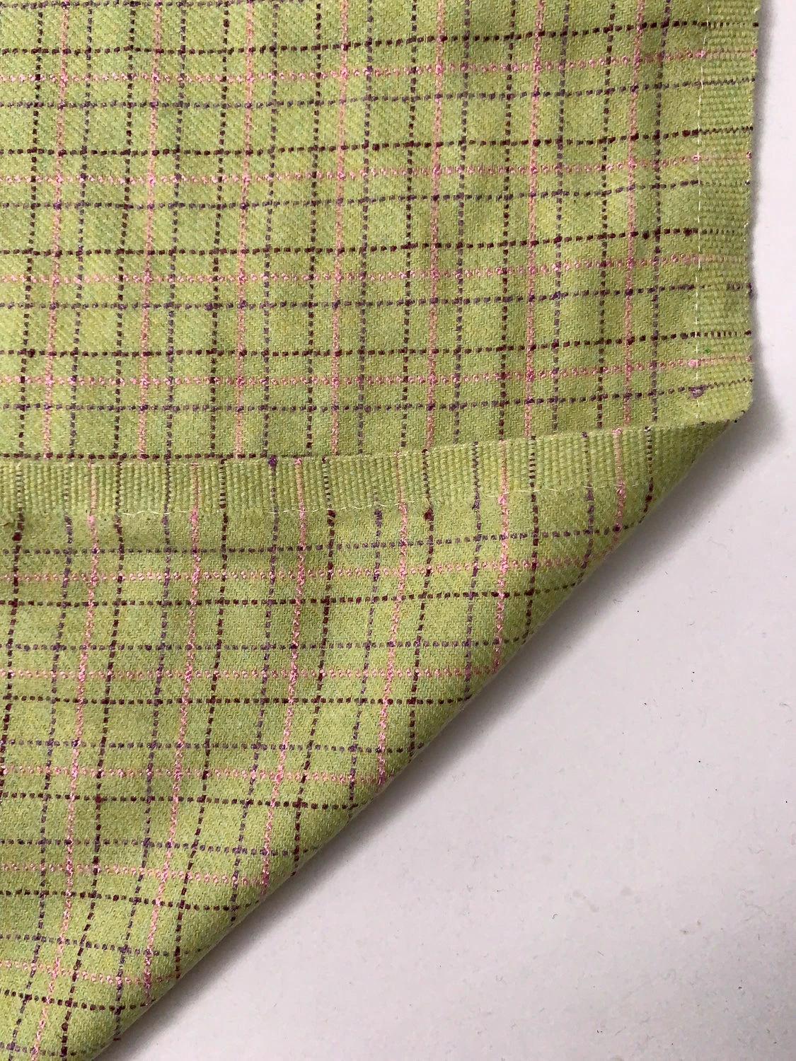 Italian Plaid Wool Tweed - Green/Maroon/Pink 7 Italian Plaid Wool Tweed - Green/Maroon/Pink - Image 5