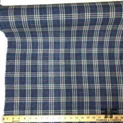 Veronica Beard Italian Plaid Wool And Linen Suiting - Blue/White/Red -Fabrics And Fabrics Store 6361 plaid suiting roll
