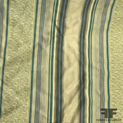 Silk Organza-Faced Jacquard - Teal/Green/Tan