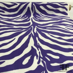 Zebra Striped Silk Charmeuse - Purple/White