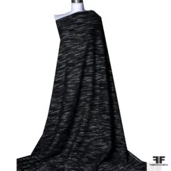 Italian Striped Wool Tweed - Black/Silver -Fabrics And Fabrics Store 64582aef91200acc5197ceb69b2ac3e3