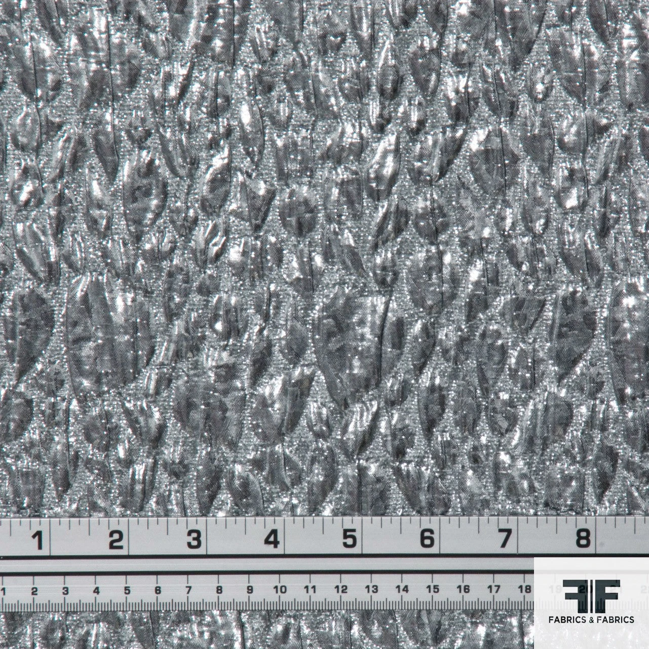 Italian Textured Metallic Lamé Brocade - Silver 5 Italian Textured Metallic Lamé Brocade - Silver - Image 3
