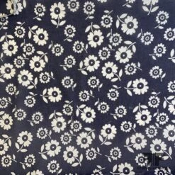 Floral Cotton Voile - Navy / White