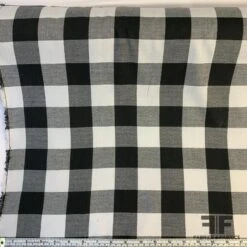 Buffalo Plaid Cotton Shirting - Black/White
