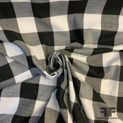 Buffalo Plaid Cotton Shirting - Black/White 7 Buffalo Plaid Cotton Shirting - Black/White -Fabrics And Fabrics Store 6640 cp 3