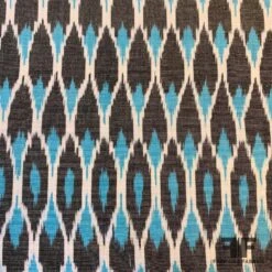 Ikat Cotton Oxford Cloth - Blue/Black/White -Fabrics And Fabrics Store 6661 ikat 3