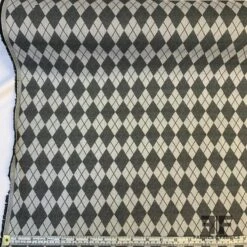 Argyle Cotton Jacquard - Grey -Fabrics And Fabrics Store 6666 cotton 1