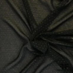 Metallic Polka Dot Rayon Georgette - Deep Green/Gold