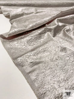 Metallic Hammered Poly Blend Stretch Satin - Light Silver/Grey -Fabrics And Fabrics Store 6711 7