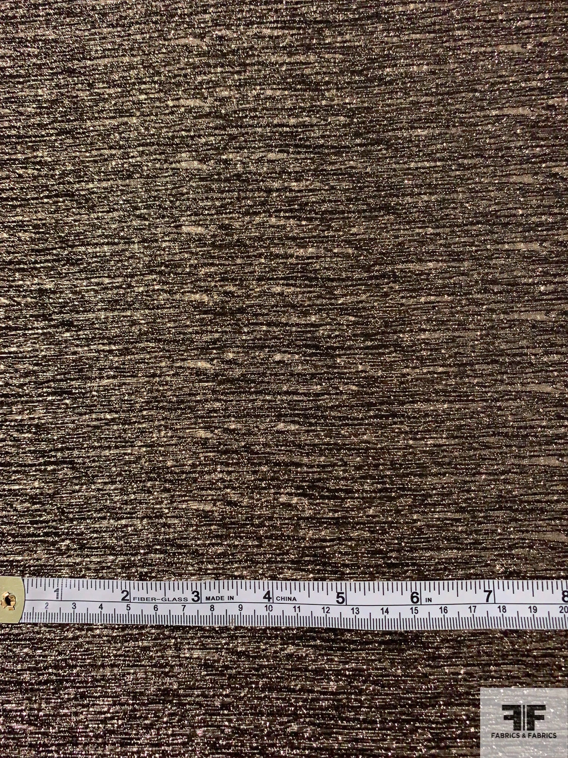 Textured High Stretch Knit Lamé - Gold/Black 8 Textured High Stretch Knit Lamé - Gold/Black - Image 6