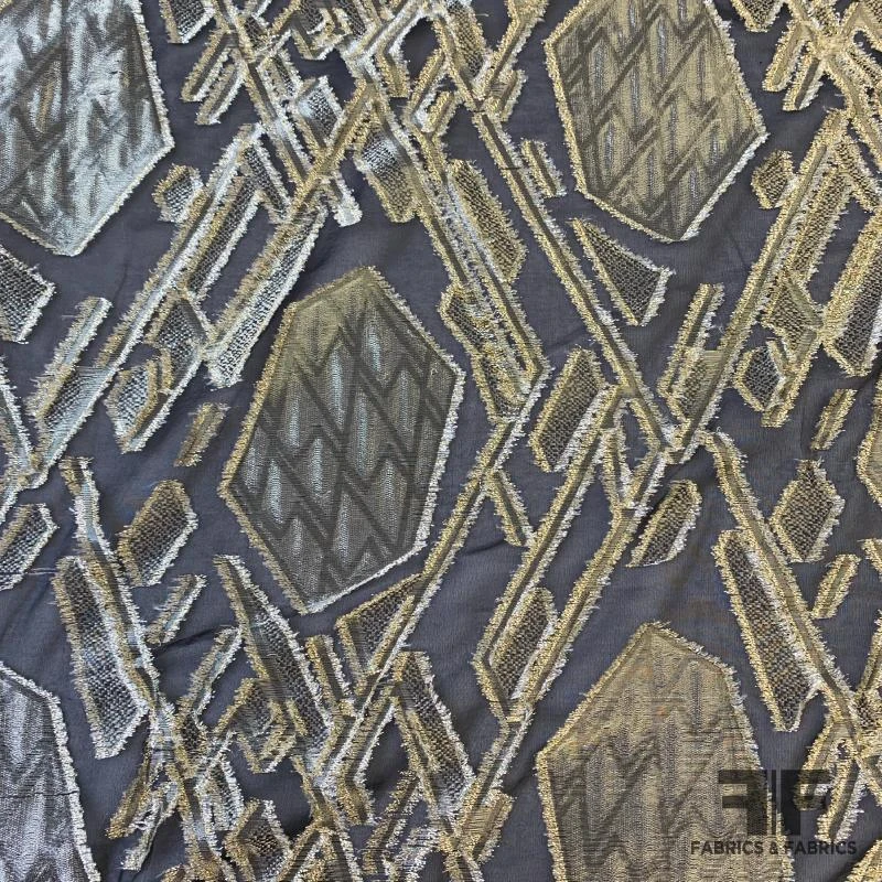 Ralph Lauren Geometric Art Deco Fil Coupé Silk Lamé - Bronze/Black 3 Ralph Lauren Geometric Art Deco Fil Coupé Silk Lamé - Bronze/Black