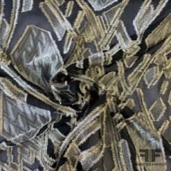 Ralph Lauren Geometric Art Deco Fil Coupé Silk Lamé - Bronze/Black 8 Ralph Lauren Geometric Art Deco Fil Coupé Silk Lamé - Bronze/Black -Fabrics And Fabrics Store 6738 lm 3