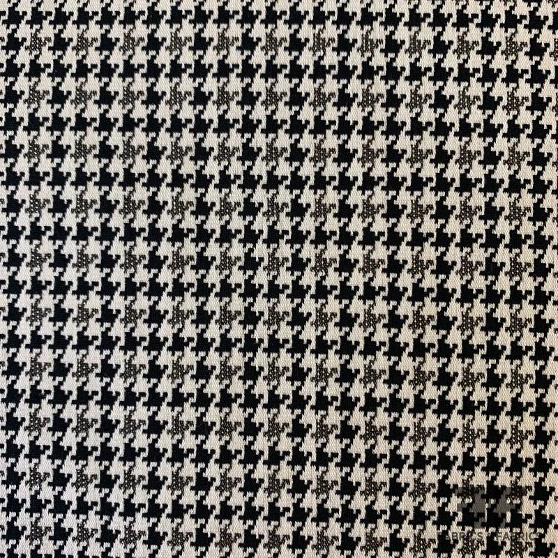 Italian Metallic Houndstooth Stretch Cotton Suiting - Black/Pale Nude 8 Italian Metallic Houndstooth Stretch Cotton Suiting - Black/Pale Nude - Image 6