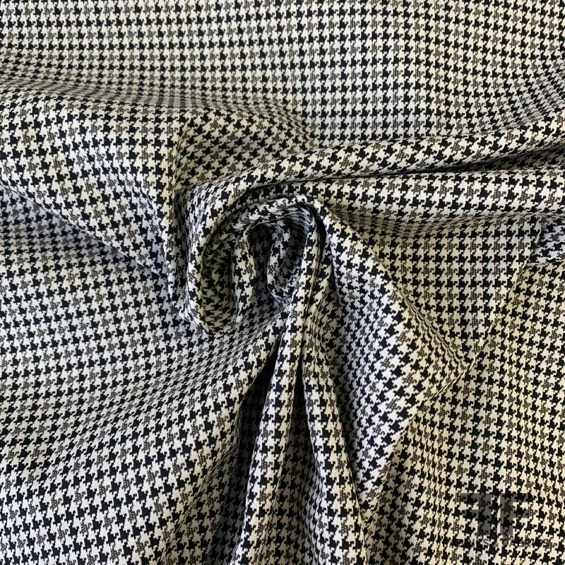 Italian Metallic Houndstooth Stretch Cotton Suiting - Black/Pale Nude 3 Italian Metallic Houndstooth Stretch Cotton Suiting - Black/Pale Nude