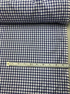 Italian Small Gingham Check Yarn Dyed Cotton Shirting - Blue / White 7 Italian Small Gingham Check Yarn Dyed Cotton Shirting - Blue / White -Fabrics And Fabrics Store 7086 3