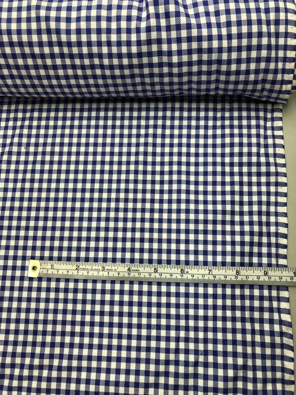 Italian Small Gingham Check Yarn Dyed Cotton Shirting - Blue / White 5 Italian Small Gingham Check Yarn Dyed Cotton Shirting - Blue / White - Image 3