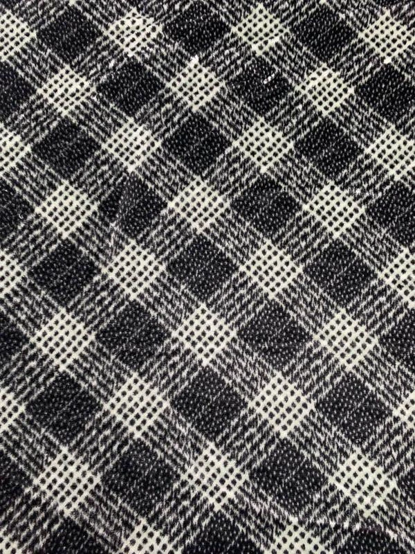 French Diagonal Glen Plaid High-Pile Velvet - Black / Sage 5 French Diagonal Glen Plaid High-Pile Velvet - Black / Sage - Image 3