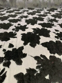 Italian Floral Silk Cut Velvet - Black / Navy 9 Italian Floral Silk Cut Velvet - Black / Navy -Fabrics And Fabrics Store 7169 3