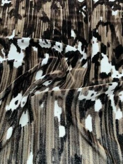 Abstract Printed Velvet - Dark Brown / White / Toffee -Fabrics And Fabrics Store 7188 2