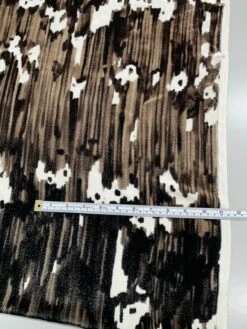 Abstract Printed Velvet - Dark Brown / White / Toffee -Fabrics And Fabrics Store 7188 3