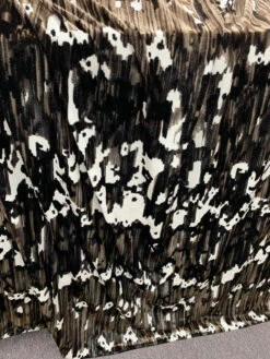 Abstract Printed Velvet - Dark Brown / White / Toffee -Fabrics And Fabrics Store 7188 5