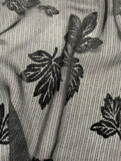 Metallic Floral Striped Poly/Lurex Cut Velvet - Black