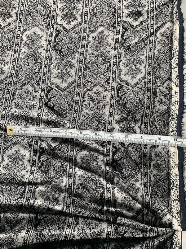 Persian Arches Striped Printed Velvet - Silver / Black 5 Persian Arches Striped Printed Velvet - Silver / Black - Image 3