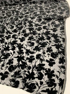 Wild Flower Cut Velvet - Black 11 Wild Flower Cut Velvet - Black -Fabrics And Fabrics Store 7197 7