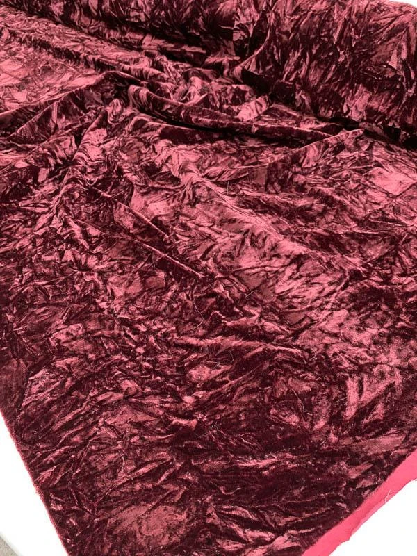 Solid Crushed Velvet - Bordeaux 4 Solid Crushed Velvet - Bordeaux - Image 2