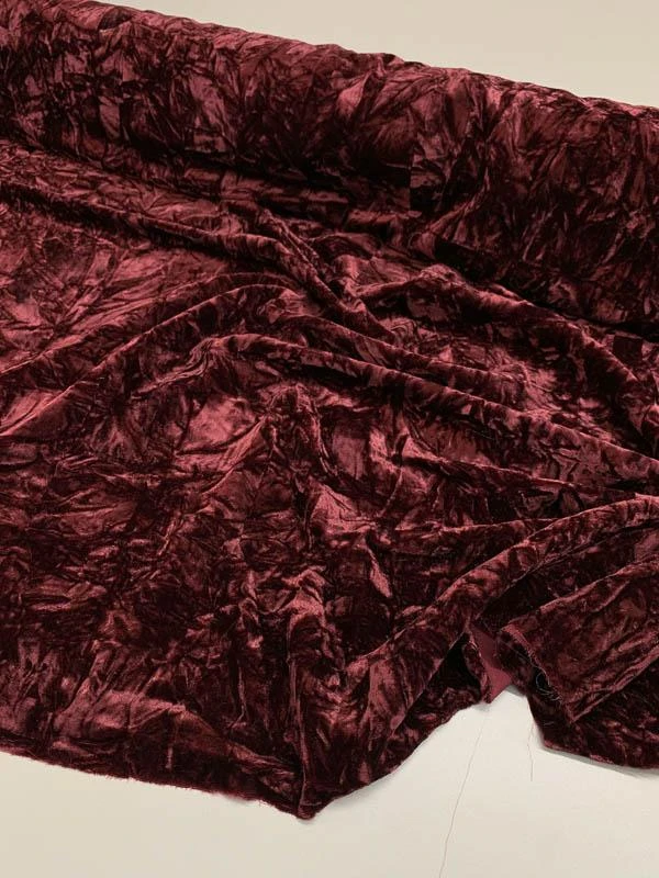 Solid Crushed Velvet - Bordeaux 3 Solid Crushed Velvet - Bordeaux